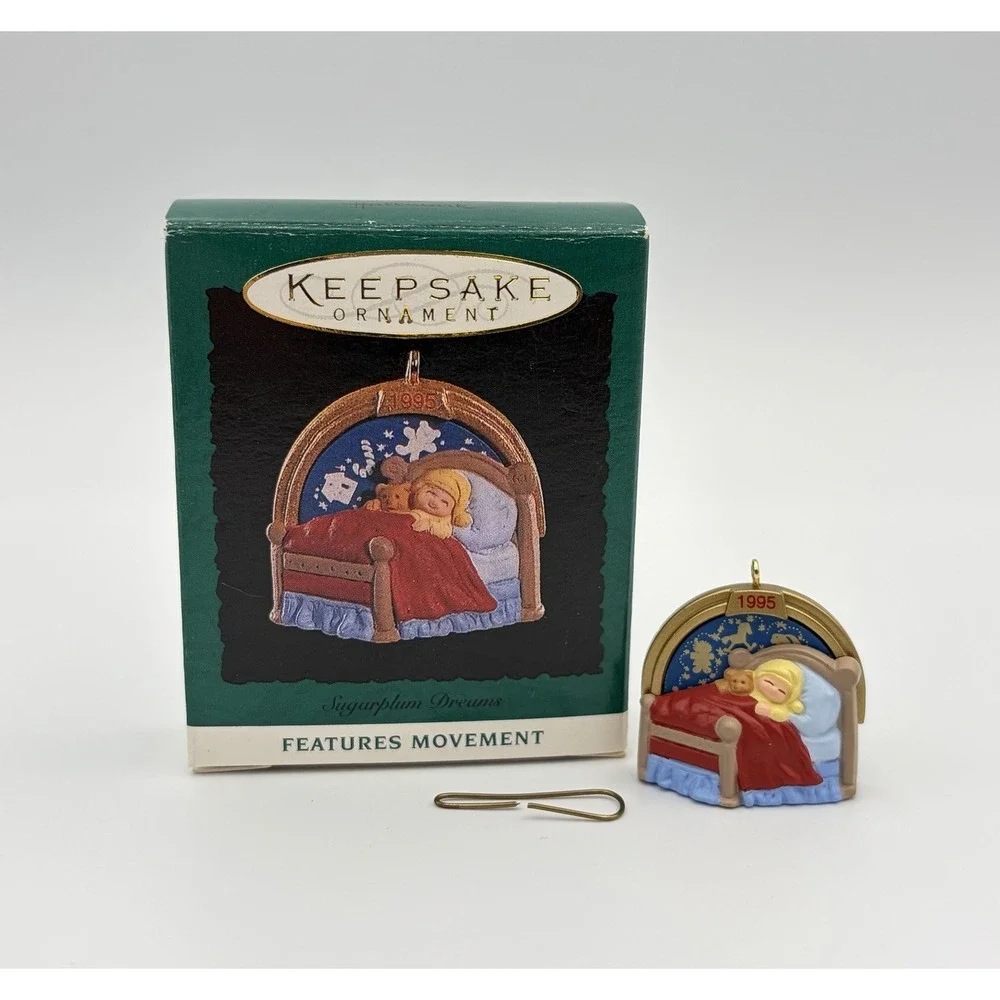 1995 Hallmark Keepsake Miniature Ornament Sugarplum Dreams Moving Dial Vintage